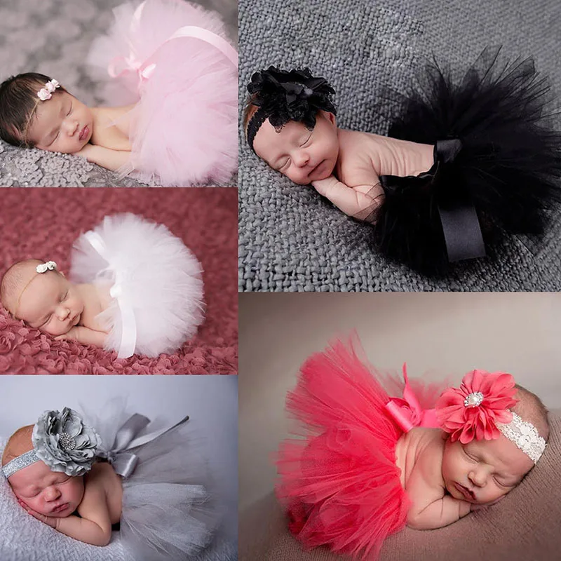 1Set Lovely Newborn Baby Toddler Girls Hairband Tutu Skirt Photo Prop Costume Outfit Cute Kids Child Gifts | Детская одежда и