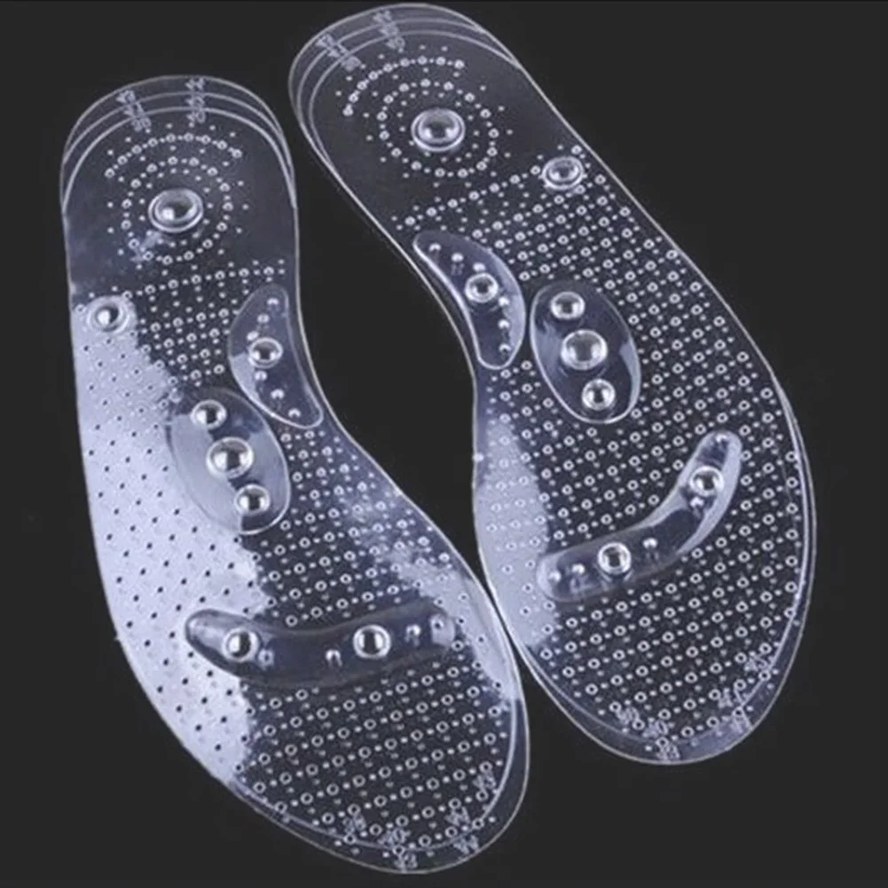 Women Men Slimming Insoles Orthosis Foot Care Massage Healthy Soft Therapy Transparent PVC Breathable Magnetic Anti-Fatigue | Обувь