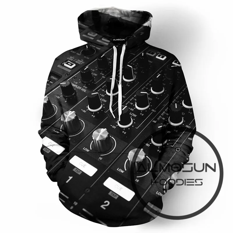 Музыкальная дорожка редактор DJ 3D по всей поверхности пуловер с принтом толстовки