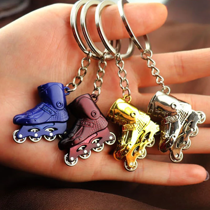 Хоккейный подарок металлический брелок с подвеской для коньков | Спорт и