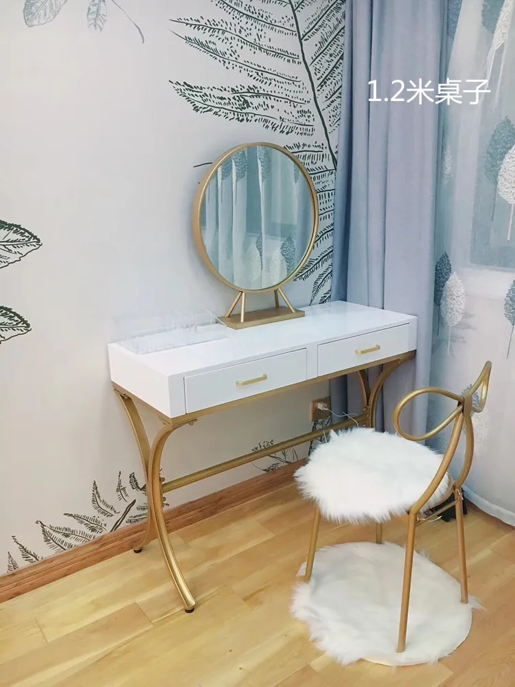 Dresser 120cm Set B Модный комод Луи, включающий стул, стол, зеркало, современный простой мини-комод в скандинавском стиле, простой экономичный столик для макияжа в спальню - Цвет: Dresser 120cm Set B