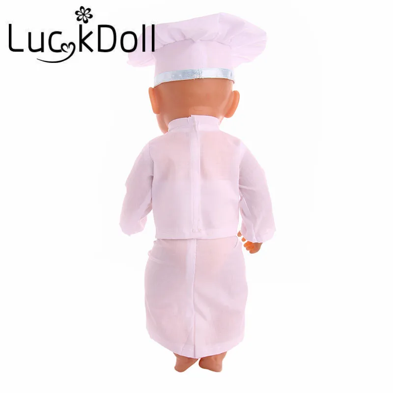 Одежда шеф-повара LUCKDOLL подходит для 18-дюймовых американских кукол 43 см