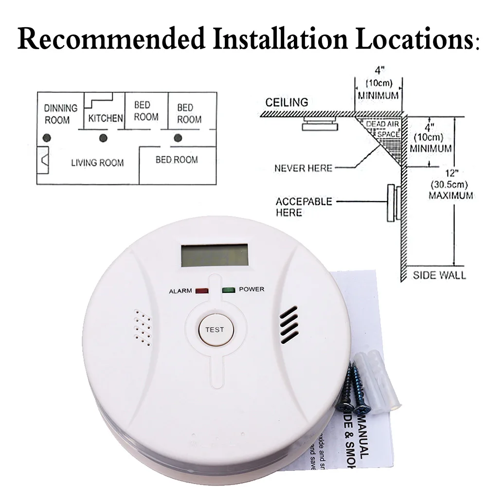 

2 In 1 Combination Carbon Monoxide + Smoke Alarm Battery Operate CO & Smoke Detector SGA998