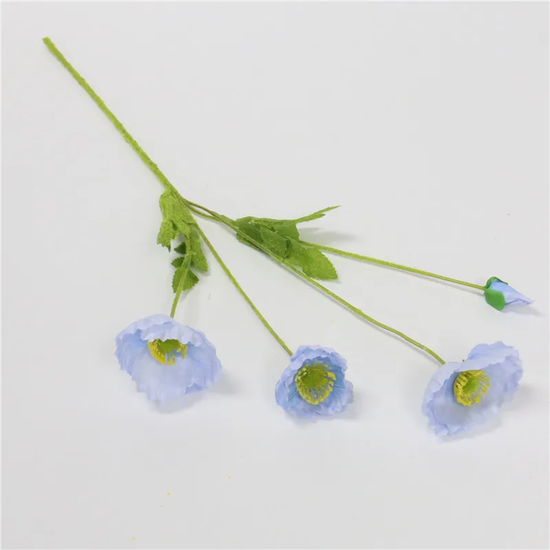 Light blue XUELY 59 см свадебное украшение искусственный цветок мака украшение дома Имитация растения зеленое растение в горшках реквизит для фотосессии - Цвет: Light blue