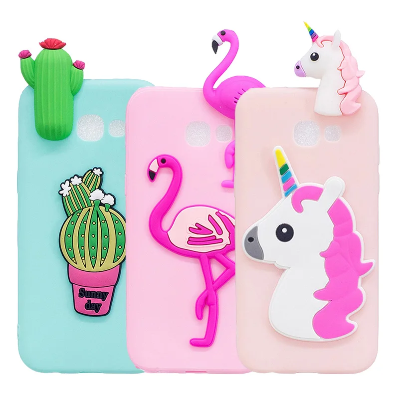 

Cute 3D Cartoon Unicorn For Samsung S9 S8 Plus S7 S6 Edge A3 A5 A7 J3 J5 J7 2016 2017 Soft TPU Silicon Back Phone Cover Capa