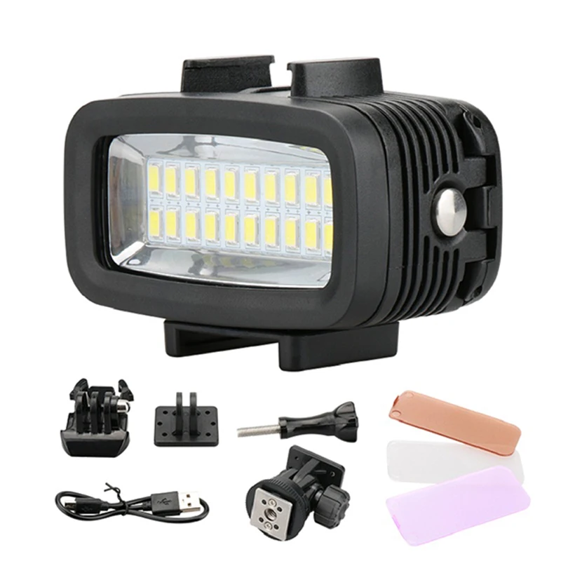 Дайвинг LED видео свет 40 м подводный 1900mAH водонепроницаемый 700LM для GoPro Hero 6 5 4 SJCAM SJ4000