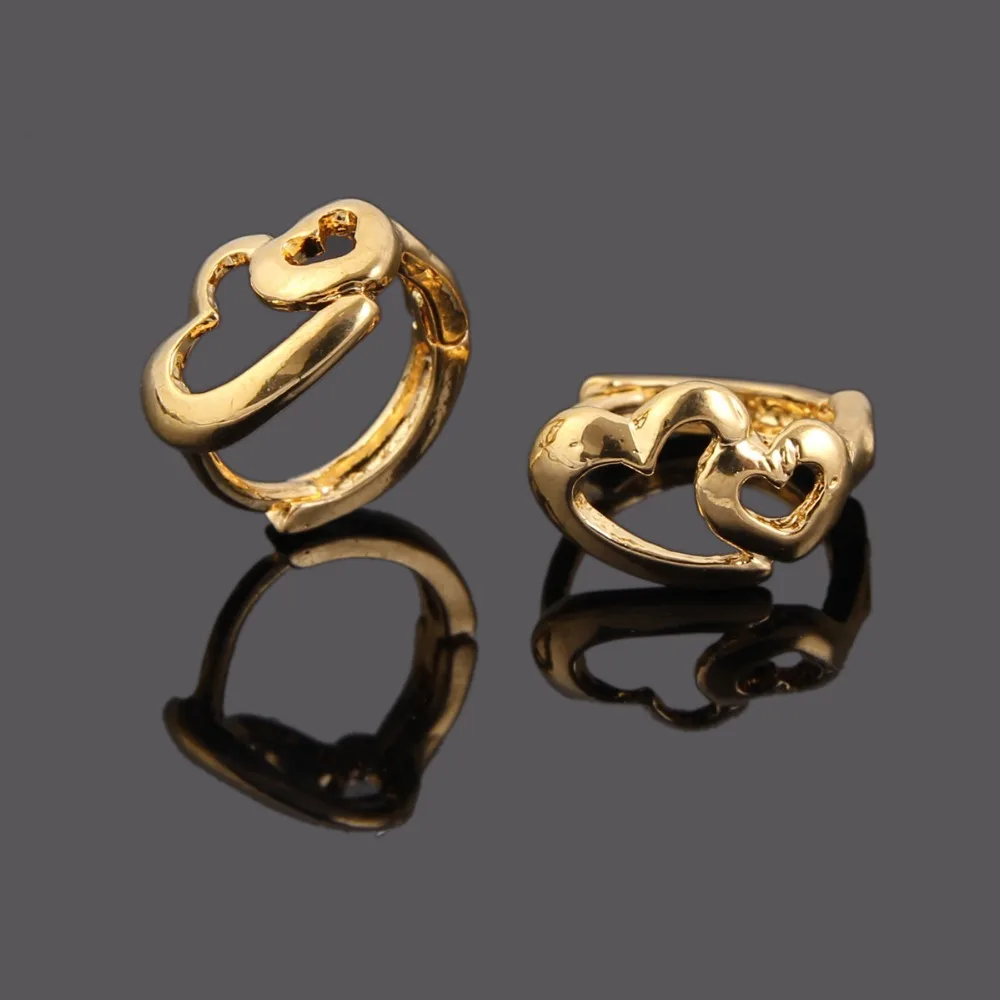 Самые дешевые серьги с сердцем для девочек Дубай золотые ювелирные изделия