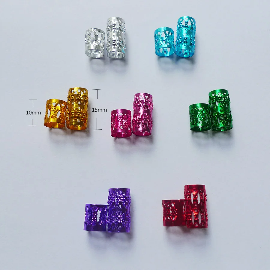 30 шт./лот 7 цветов бусины дредлока смешанные посеребренные позолоченные коса для