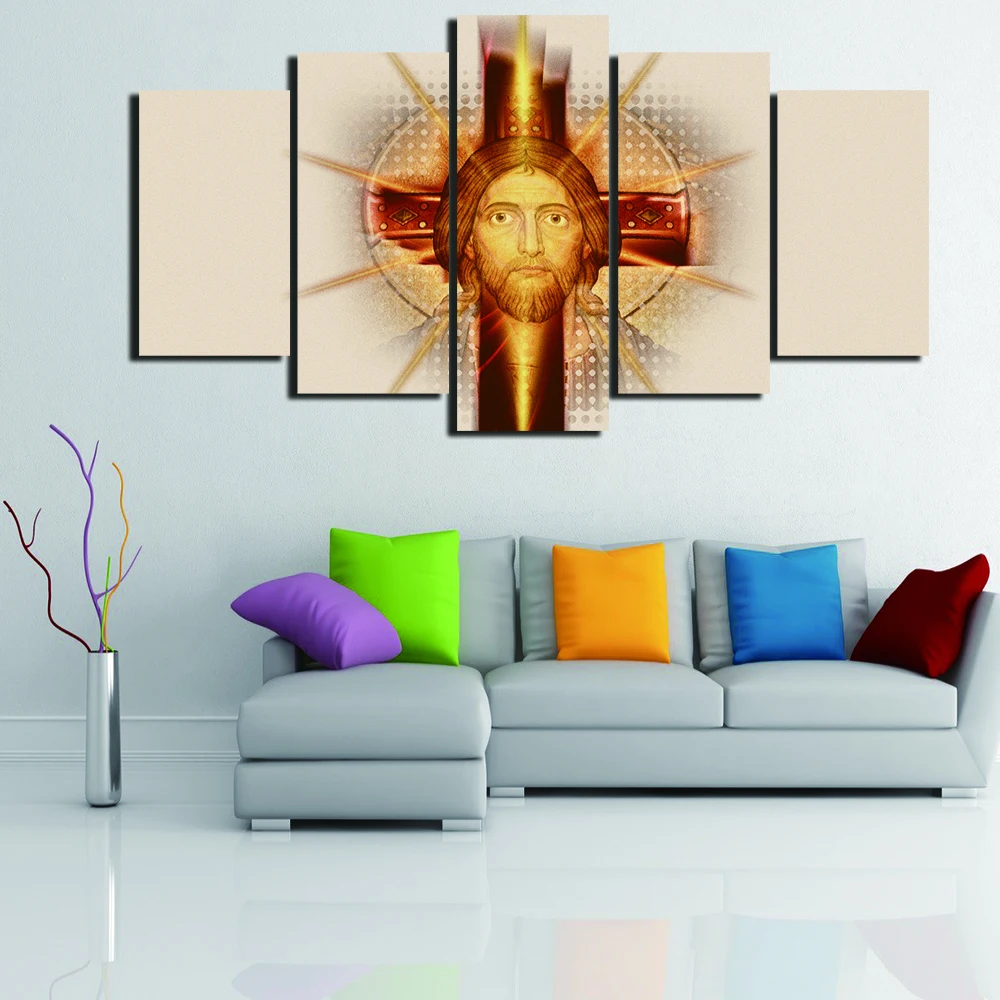 Unframed 5 шт. современный Иисус Картина крест молитва Книги по искусству картины