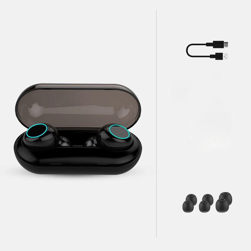 black Беспроводные наушники, bluetooth-гарнитура с сенсорным управлением, шумоподавление IPX 8, водонепроницаемые стерео наушники-вкладыши для Xiaomi iPhone - Цвет: black