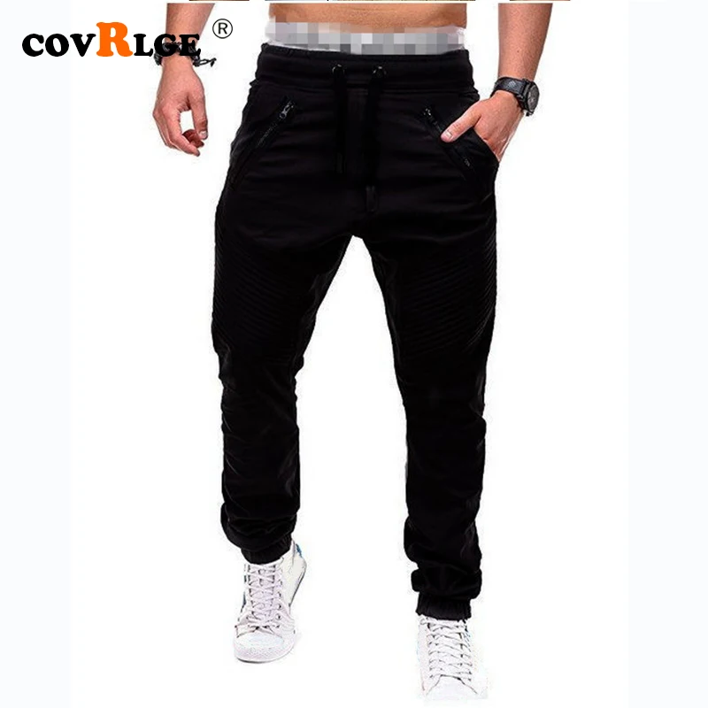 

College Men's Solid Color Casual Tether Elastic Sports Trousers Spring New Youth FashionTrousers Streetwear MKX041