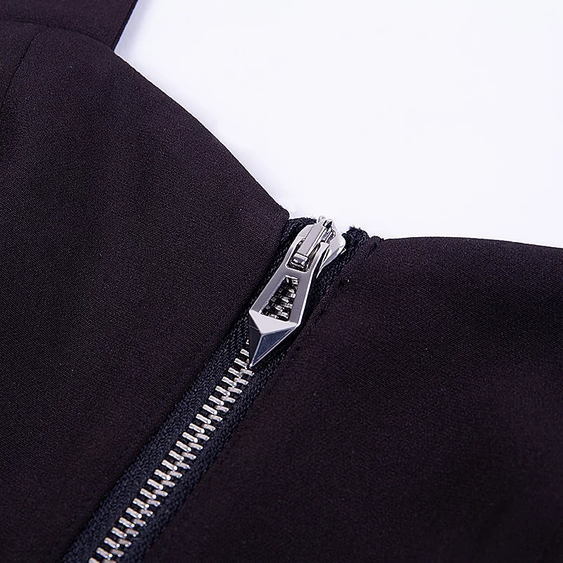 Женское платье с молнией и открытой спиной готическое черное в стиле Харадзюку