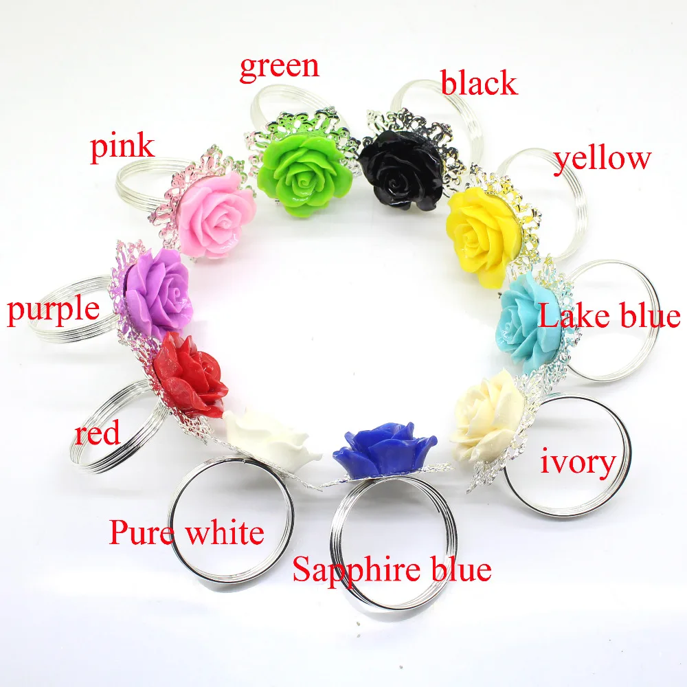 10 шт./компл. кольцо для салфеток из смолы в форме цветка искусственная кожа