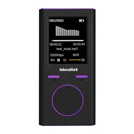 Black Purple Идеалист HIFI MP3 MP4 плеер мини-игры MP4 4G 8G спорт на открытом воздухе MP3 радио музыка Mp4 тонкий игровой плеер рекордер электронная книга Walkman - Цвет: Black Purple