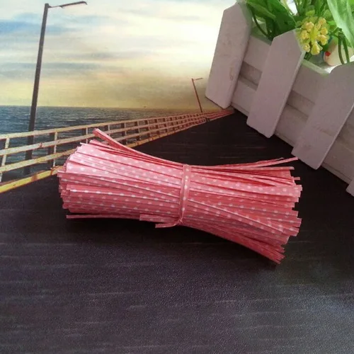 Pink 250 шт./пакет карамельный цвет точка печати твист перевязочная проволока для торта Pops уплотнение виолончели сумки леденец подарки упаковочные водоросли подарок украшение - Цвет: Pink