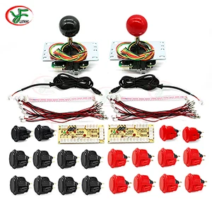 Оригинальная Sanwa Джойстик JLF-TP-8YT с OBSF кнопочный Нулевая задержка игровой набор джойстиков DIY MAME USB контроллер - Цвет: Black and red