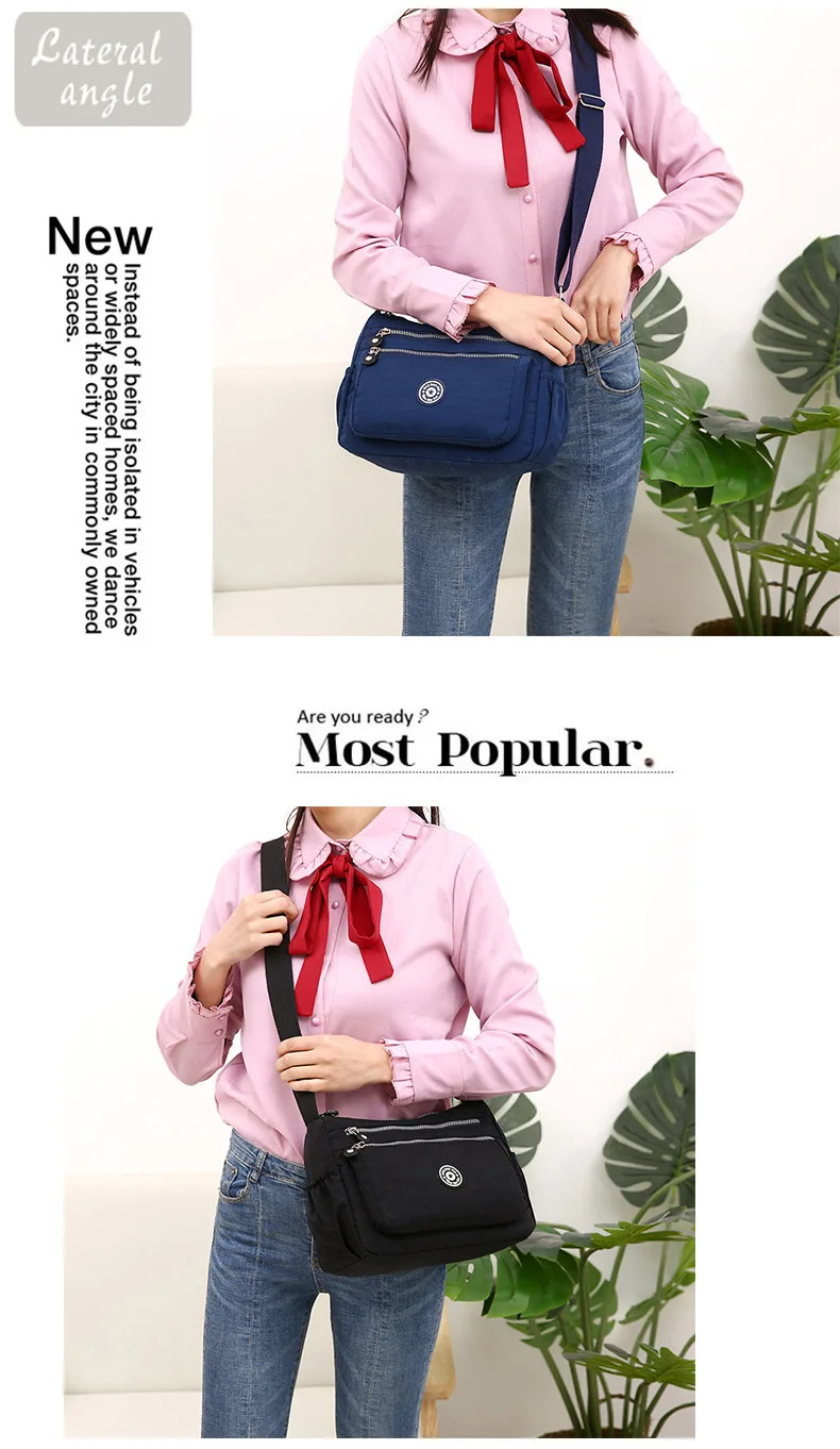 Multi-functional Women's Shoulder Bag Casual Crossbody Bag Nylon Waterproof Women Bolsa Messenger Bag Female Travel coin purse