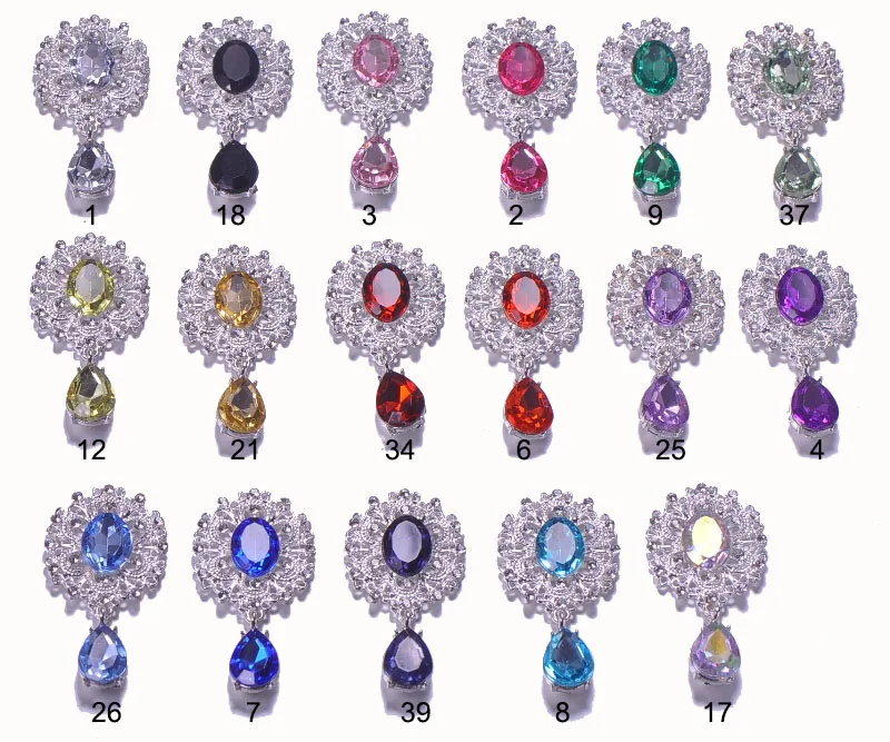 (L0669) 20pcs/lot metal rhinestone button 25mmx45mm silver or light gold plating flat back many colors for choose | Дом и сад