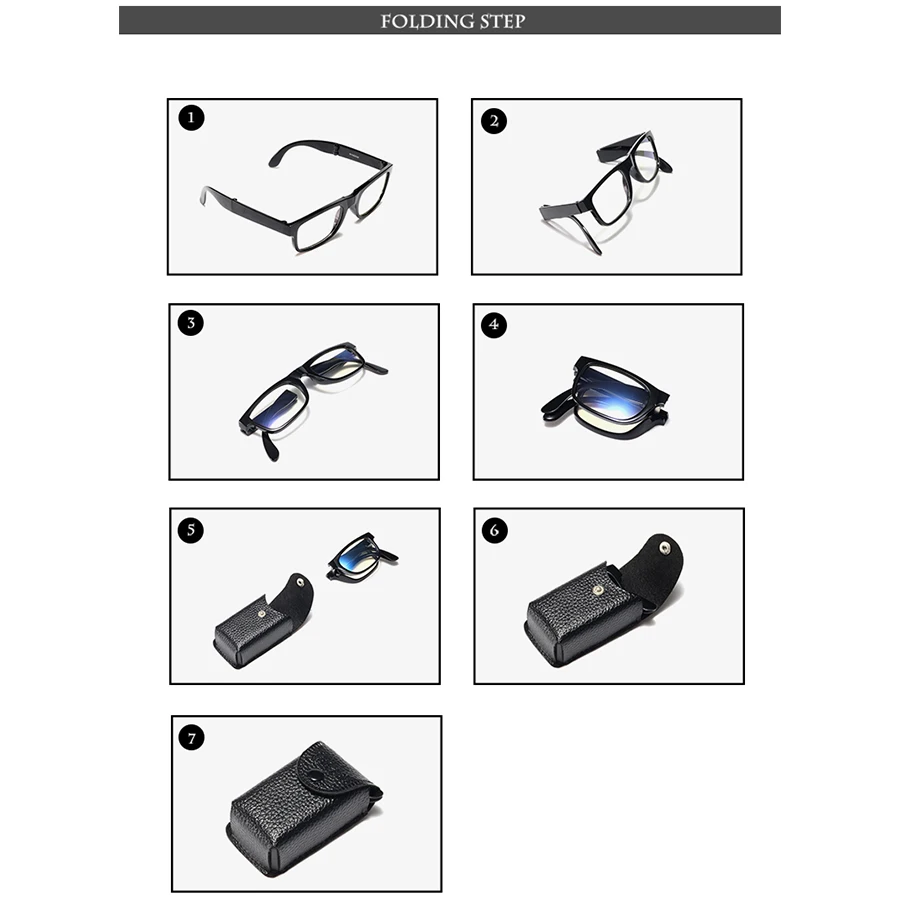Roza складные очки для чтения ультра-светильник кожаный чехол увеличительные пресбиопические очки oculos gafas+ 1,0 до+ 4,0 RZ0708