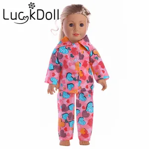 Новое поступление, пижамы ручной работы с любовным рисунком для 18-дюймовых кукол, лучший подарок для детей на день рождения