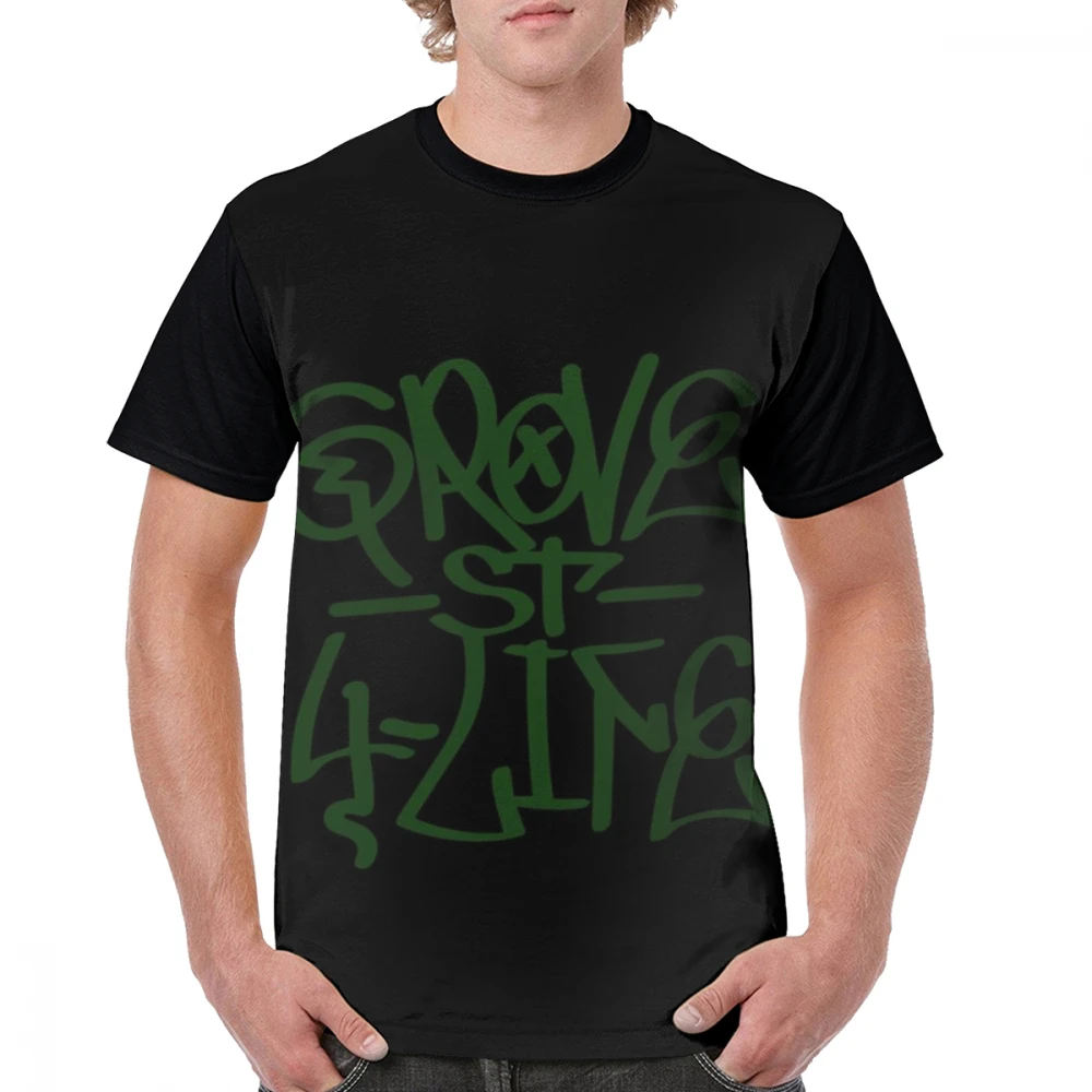 Футболка Gta San Andreas, Gta San Andreas, Гроув St 4 Life, футболка с узором в стиле граффити, с короткими рукавами, 6xl, графическая футболка, забавная футболка - Цвет: Черный