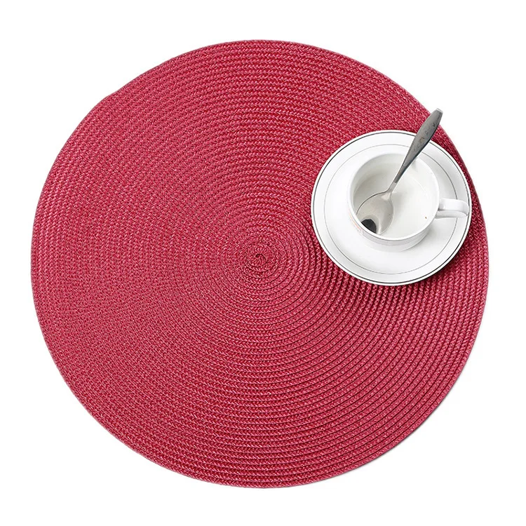 Waterproof Round Mat PP Weave Insulation Pad Dishes Placemat For Dining Table Home Decoration Accessories Modern Coffee Coasters