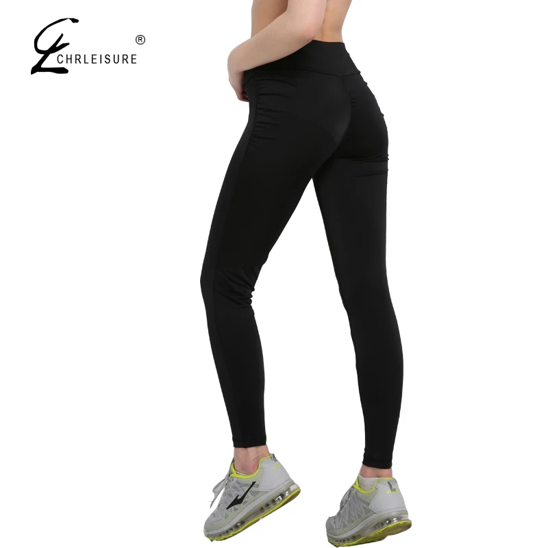 Chrleisure Сексуальная Push Up черные леггинсы модные женские Высокая Талия тренировки