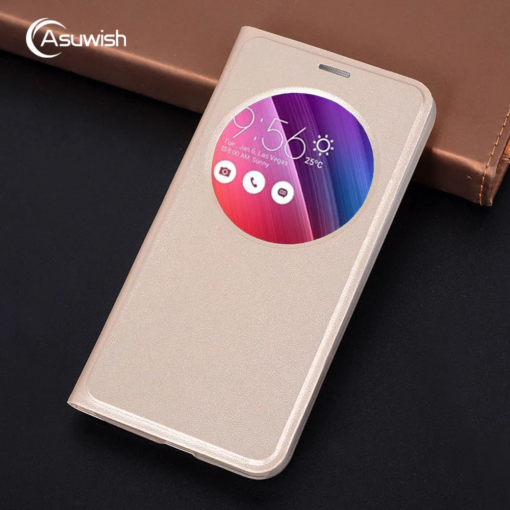 Чехол книжка Asuwish кожаный чехол для Asus Zenfone Go ZB500KL 5 0 Zenfonego тонкий с окошком и