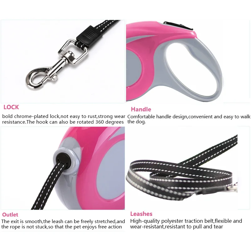 Автоматический поводок для собак Выдвижной Поводок малых и средних питомцев 3 м/5