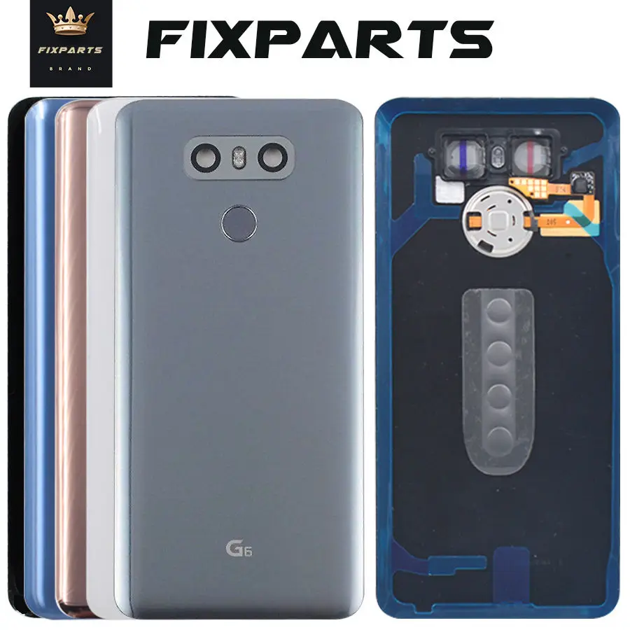 

Glass Battery Cover For LG G6 H870 H870DS H871 H872 H873 LS993 US997 VS998 Rear Housing Back Case + Touch ID Boutton Camera Lens