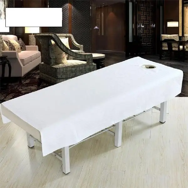 White Adeeing хлопок Водонепроницаемый модные Красота салон для spa массажа тела Скатерти покрывало лист с уход за кожей лица отверстие Однотонная одежда - Цвет: White