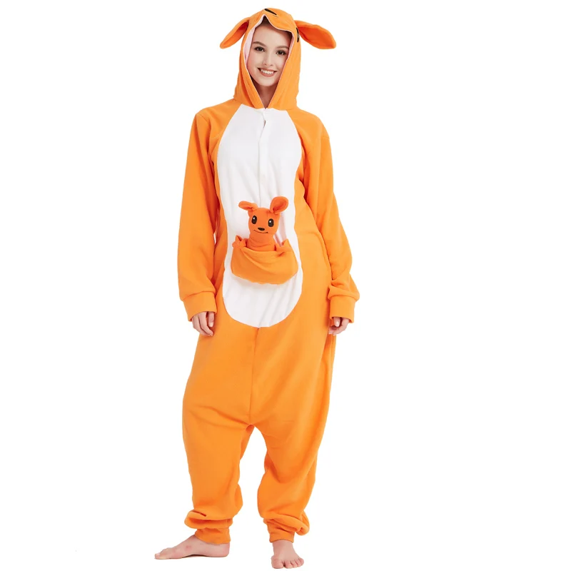 Kawaii Kangaroos Kigurumi женская пижама с животным принтом для девочек комбинезон взрослых
