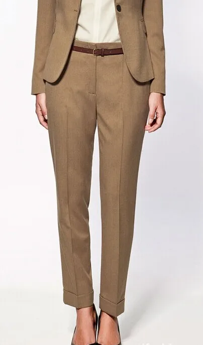 Верхняя Мода Новинка формальный женский костюм на заказ коричневый офисный