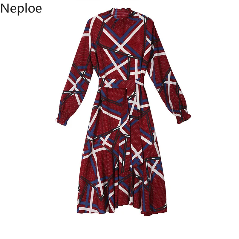 Neploe/весна-лето Новинка элегантное платье Mujer Vestidos асимметричное в полоску с