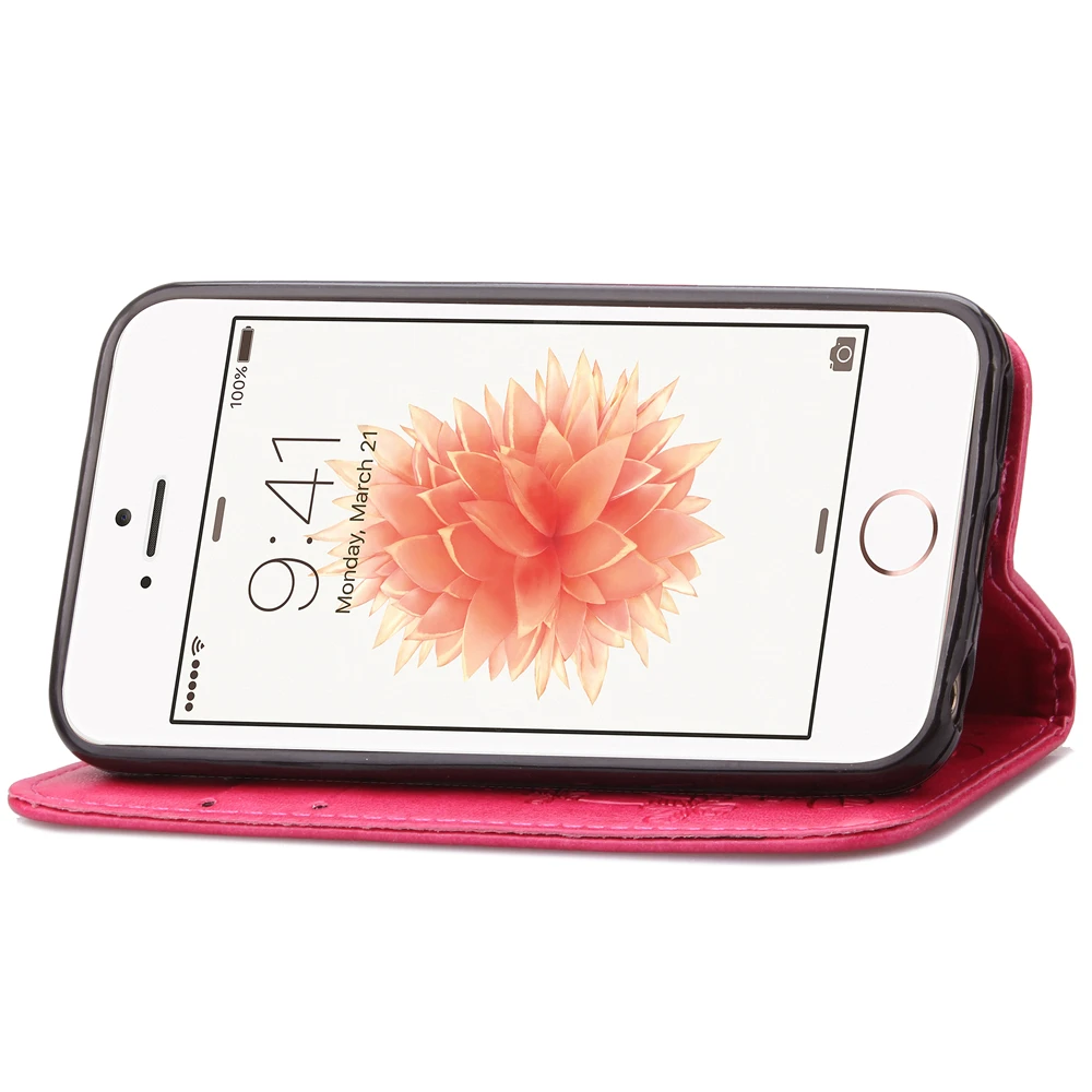 Роскошный чехол бумажник для телефона iPhone 6 6S 7 Plus 6Plus 6sPlus 4G 5C 5S 5SE Touch5 кожаные чехлы