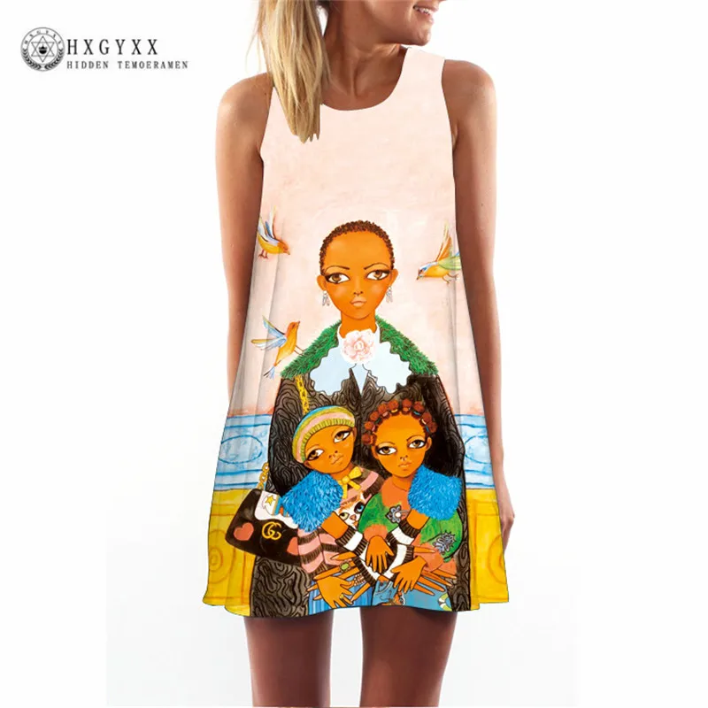 Женское шифоновое платье с цветочным принтом короткое пляжное без рукавов в