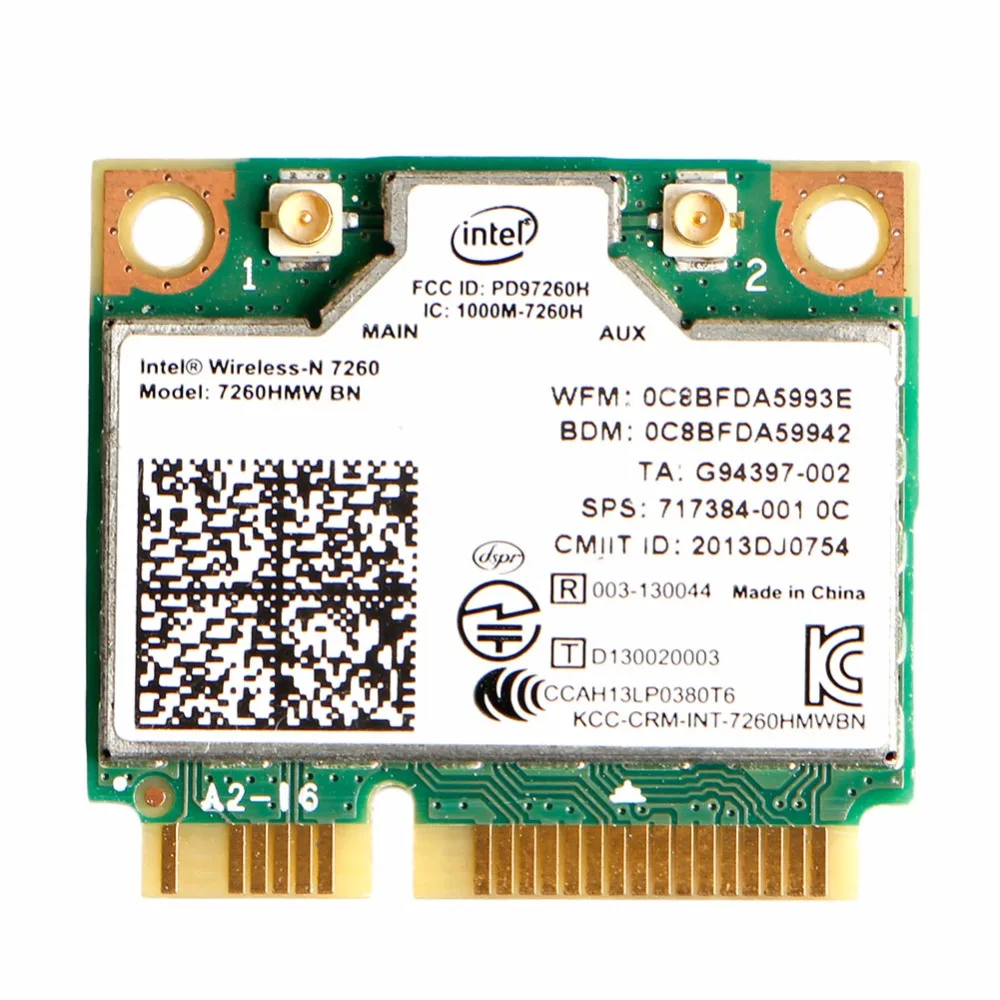 

Новинка, Intel Wireless-N 7260HMW BN Mini PCIe PCI-Express WLAN WIFI карта Modul