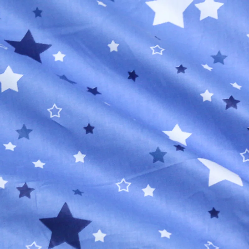 Новое голубое Белое Хлопковое одеяло со звездами для шитья в стиле пэчворк и
