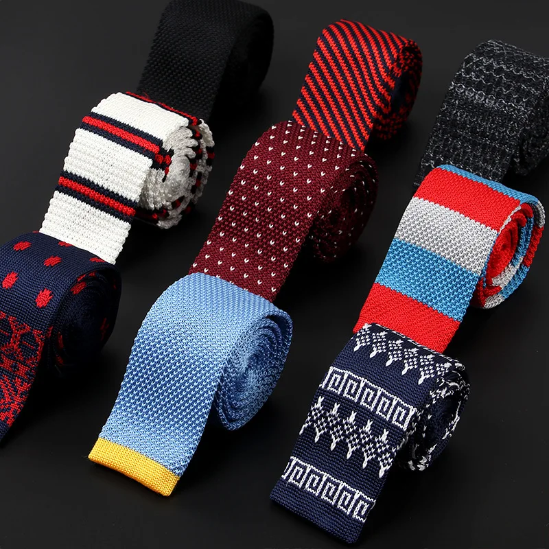 Вязаные Галстуки для мужчин студентов корейский Британский Стиль Повседневное