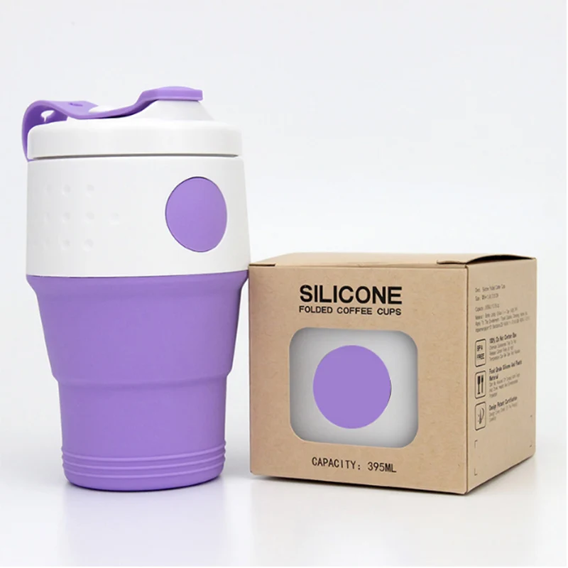 

395ml Folding Silicone Portable Silicone Telescopic Drinking Collapsible Coffee Cup Multi Function Folding Silica Travel Cup
