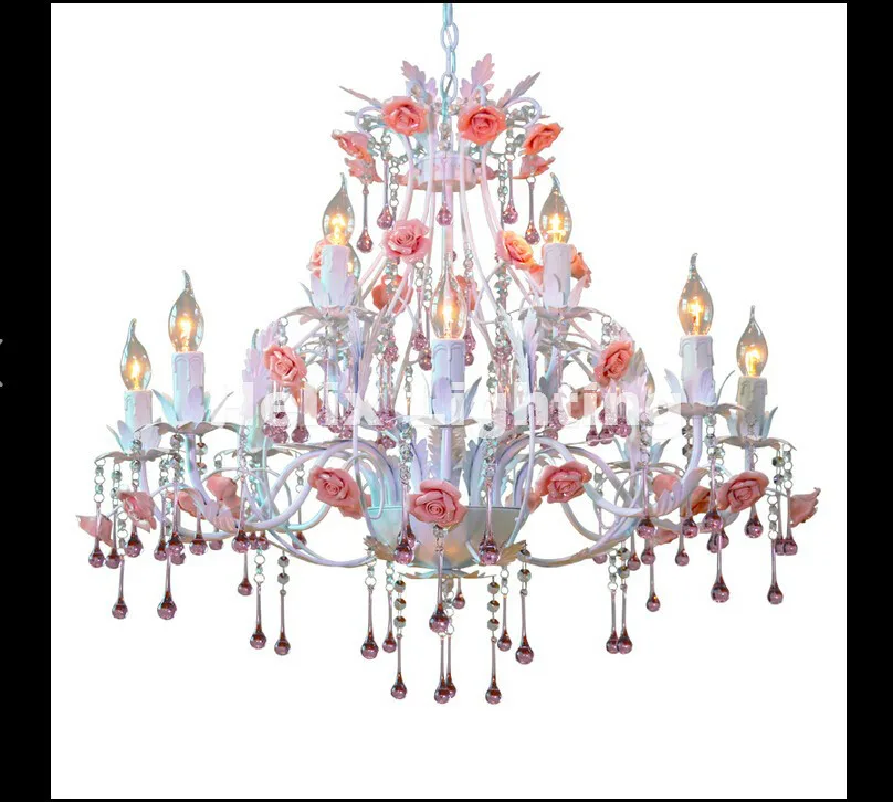 Люстра в европейском стиле светильник с розовыми розами 6 л/8 л/12 л/18 л E14|decorative