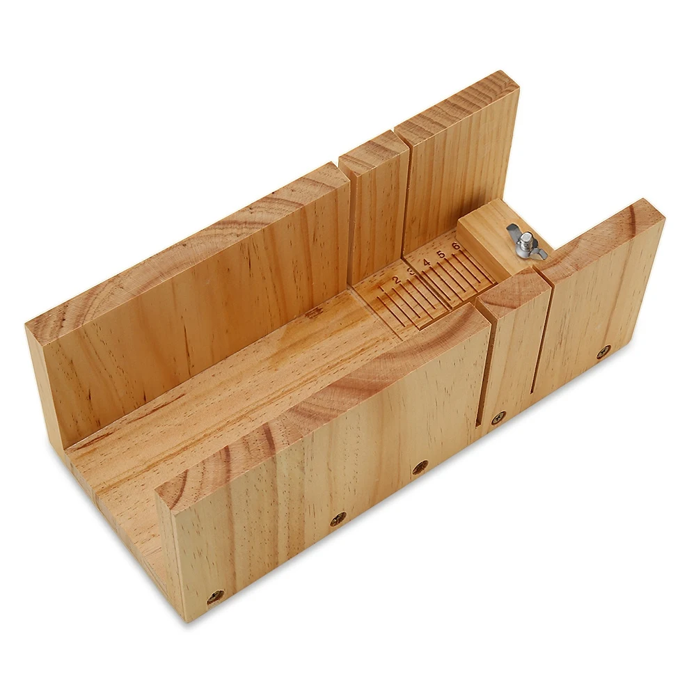 Wooden Soap Loaf Cutter Mold And Rectangle Silicone Mould With Wood Box Food-Grade Silicone Soap Cutter Mold