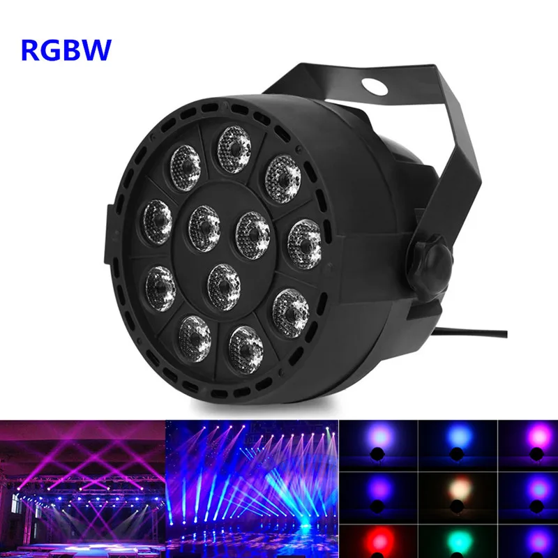 Dj диско проектор LED плоский портативный мини AC 90 240 в 12 Вт сценический Par свет 8CH
