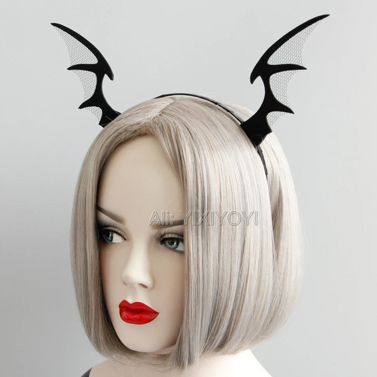 Хэллоуин Шутки Wacky Elven Demon Horn Hairbands женщина косплэй праздничные волосы Готический