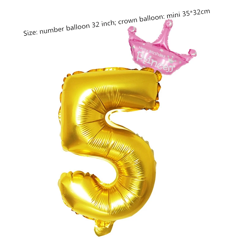 32-дюймовый Золотой Фольги номер шары 18 первый день рождения babyshower украшение