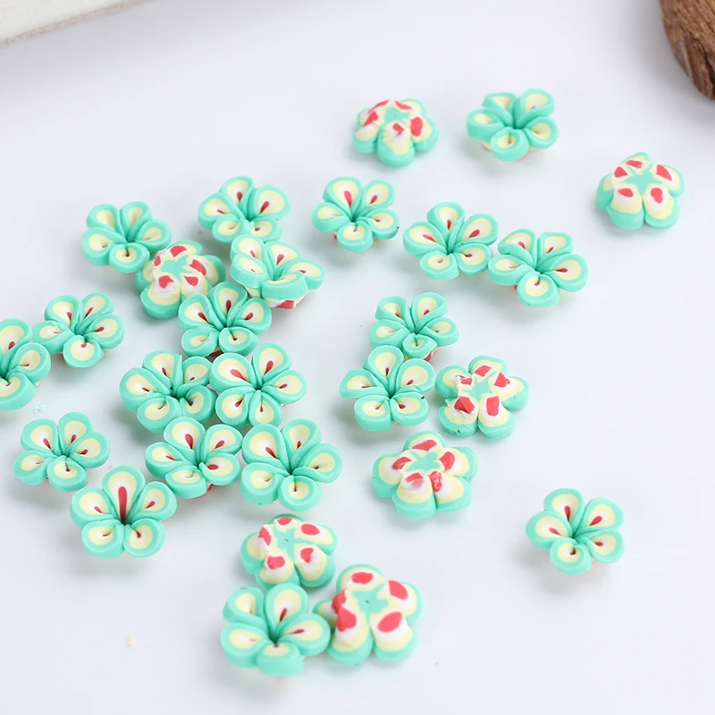 100pc/lot 11mm Small lovely Cute Flatback Polymer Clay Flower Beads For Crafts Scrapbook Diy Decoration Jewelry Making Materials | Украшения