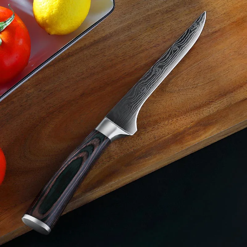 5.5inch Boning 8 дюймов поварские ножи из нержавеющей стали имитация дамасской стали кухонные ножи santoku нож для нарезания ножей Подарочный нож - Цвет: 5.5inch Boning