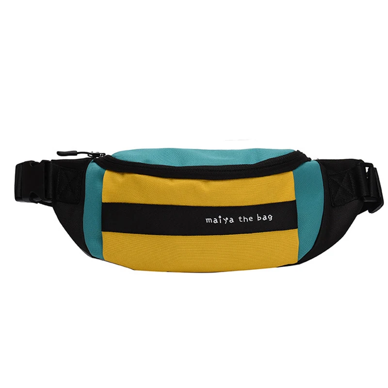 Yellow Waist Bag Новая модная Лоскутная поясная сумка для женщин, водонепроницаемая сумка через плечо, повседневные Нейлоновые женские нагрудные сумки, удобная поясная сумка для девочек - Цвет: Yellow Waist Bag