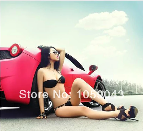 Free shipping 2014 new fashion swimsuit sexy black&ampwhite swimming suit padded bikini |