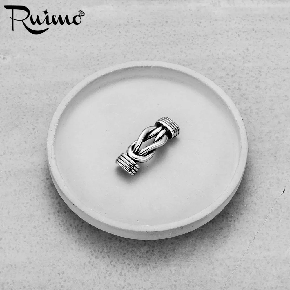 Бесконечный узел соединители RUIMO 316L из нержавеющей стали для мужчин кожаный